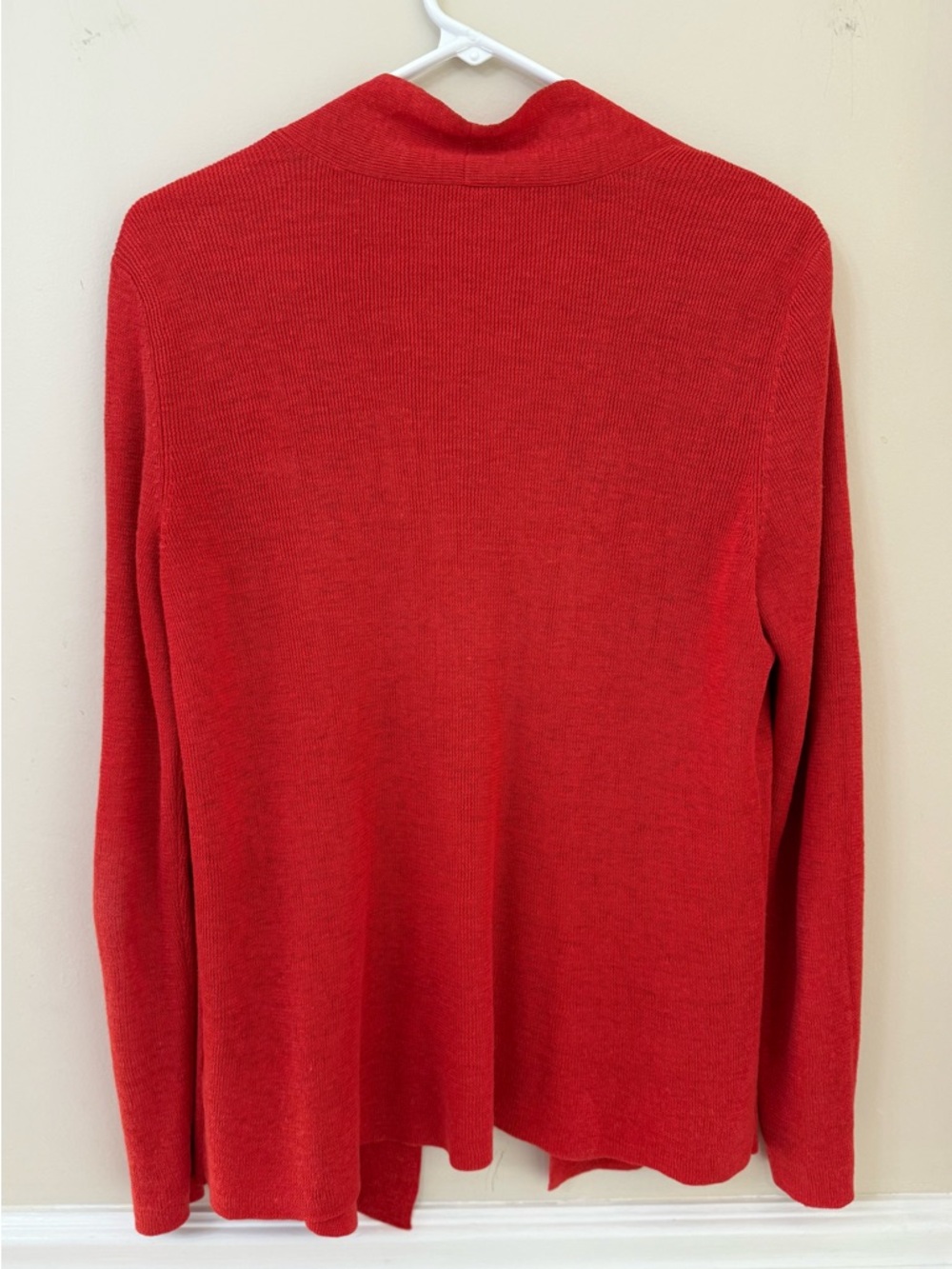 Eileen Fisher 100% linen orange open front cardigan large size medium - Picture 3 of 7